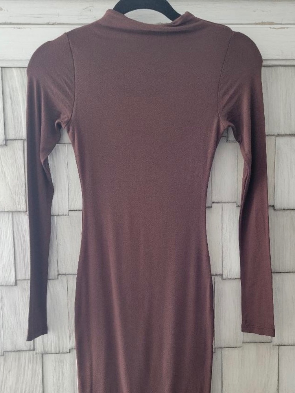 NAKED WARDROBE WOMEN'S LONG SLEEVE MINI DRESS SIZE XS CHOCOLATE